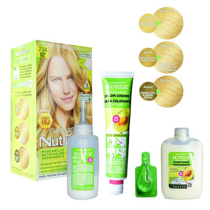 Tinte para cabello garnier nutrisse jalea real 734