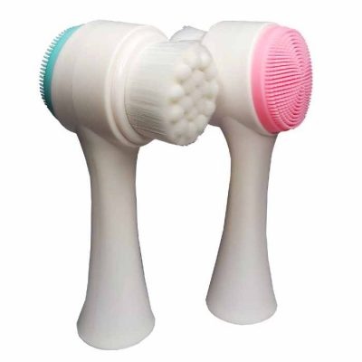 Cepillo masajeador facial mango blanco