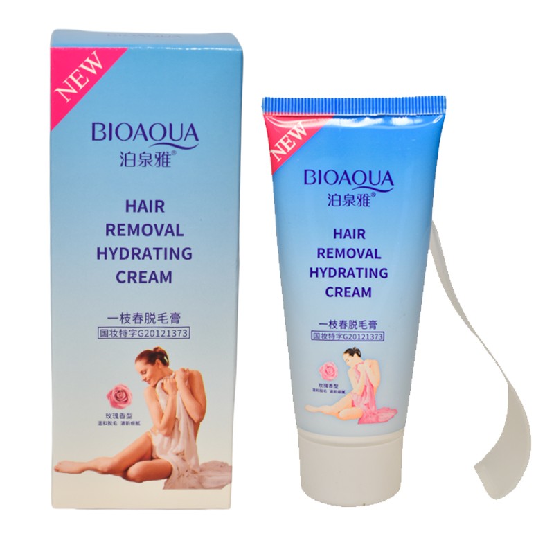 Crema hidratante para depilar Bioaqua presentación celeste