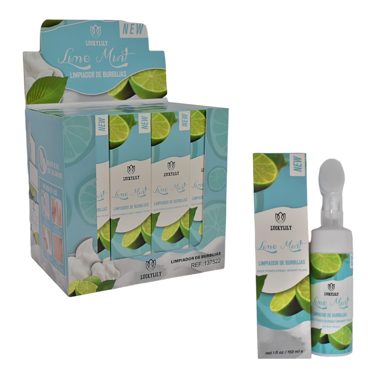 Espuma limpiadora de limón y menta Lucky Lily