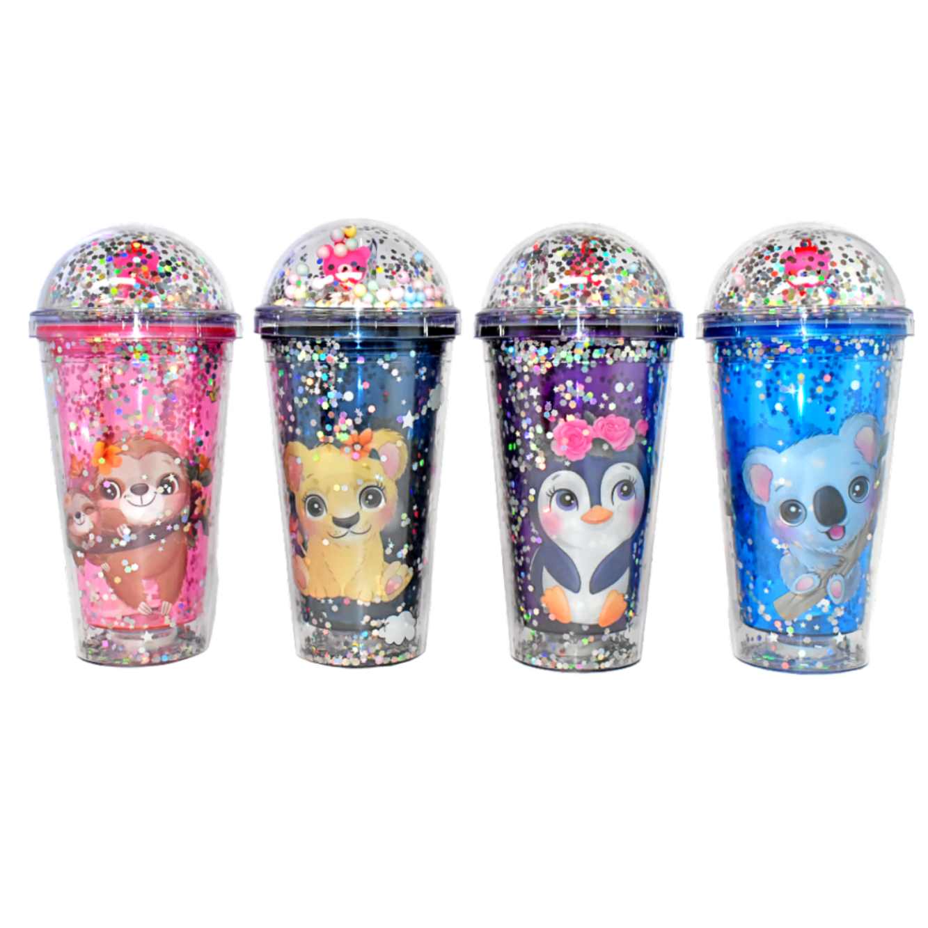 Vaso infantil presentación de animales silvestres animados con luces 1/2 litro - Imagen 2