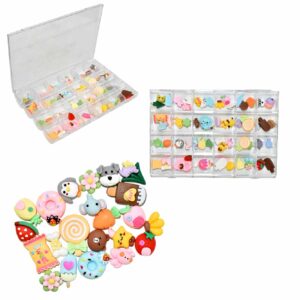 Decoraciones para uña estilo Kawaii 24 compartimentos