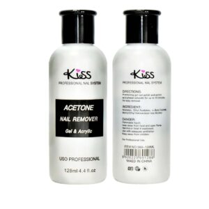 Acetona en presentación de128ml Kiss tapa negra