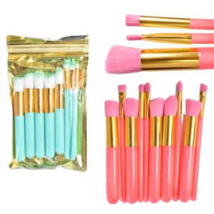 Set De 10 Brochas En Presentacion De Mango Grueso Y Colores Surtidos