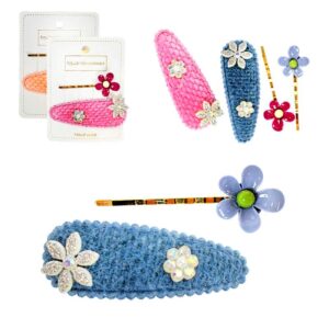 Duo de ganchos para cabello diseño de flores colores surtidos