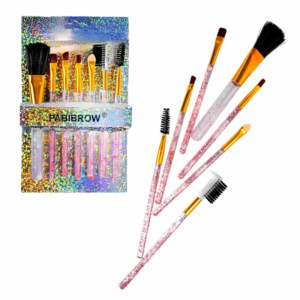 Set de 7 brochas para maquillaje mango con glitter PABIBROW
