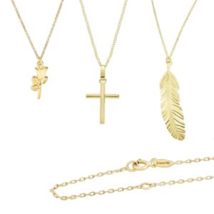 Cadenas con Dijes Surtidos en Color Dorado Stainless Steel