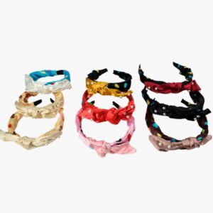 Diademas con Diseño de Puntos, Perlas y Moño