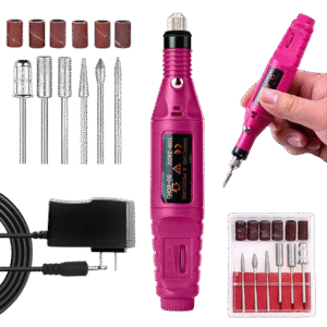 Barreno eléctrico para uñas con velocidad variable caja fucsia