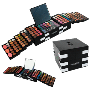 Caja de maquillaje 3D Miss Rose presentación cuadrada de 148 colores