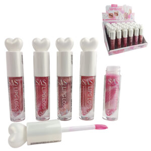 Lip Gloss marmoleado tonos surtidos en presentación de Corazón de SAS