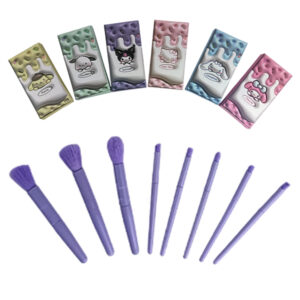 Set de 8 brochas para maquillaje presentación personajes surtidos de MAKEUP