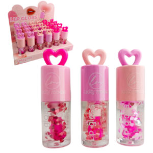 Brillo labial Lips Gloss con presentación de corazones de Lucky Model