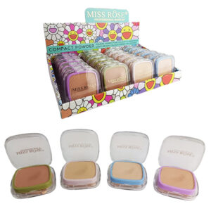 Polvo Compacto Miss Rose Presentacion Colorida Caja De Flores